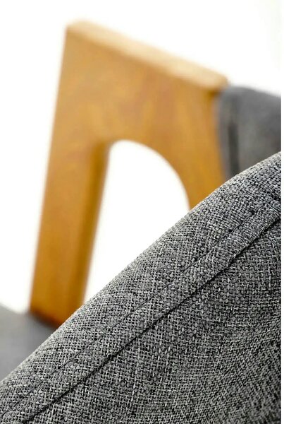 Scaun K344, gri/stejar, stofa clasica/metal, 53X51X80 CM