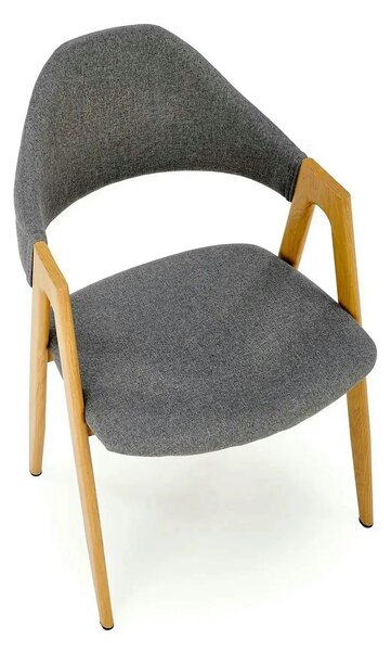 Scaun K344, gri/stejar, stofa clasica/metal, 53X51X80 CM