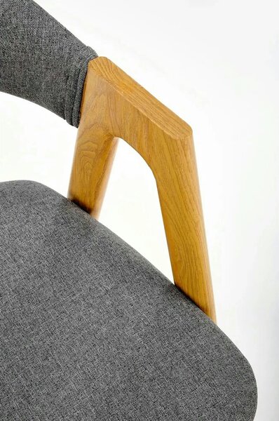 Scaun K344, gri/stejar, stofa clasica/metal, 53X51X80 CM