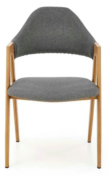 Scaun K344, gri/stejar, stofa clasica/metal, 53X51X80 CM