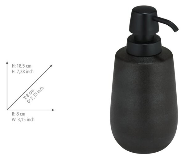 Dozator de săpun lichid negru din ceramică 490 ml Nerno – Wenko