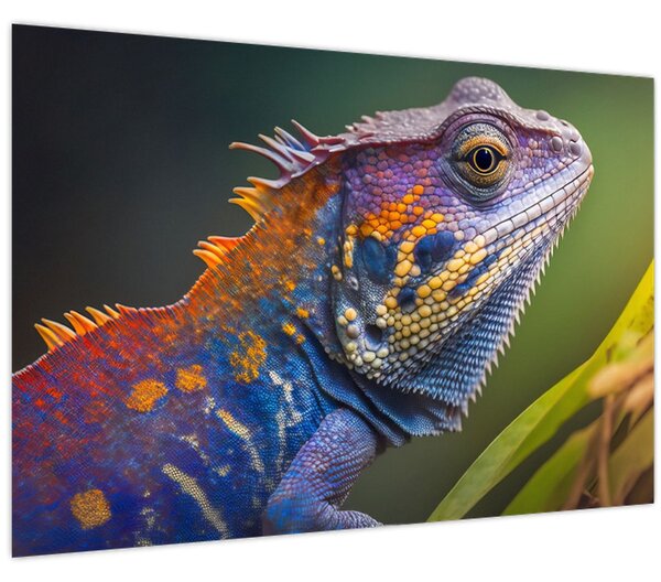 Tablou - Iguana colorată (90x60 cm)