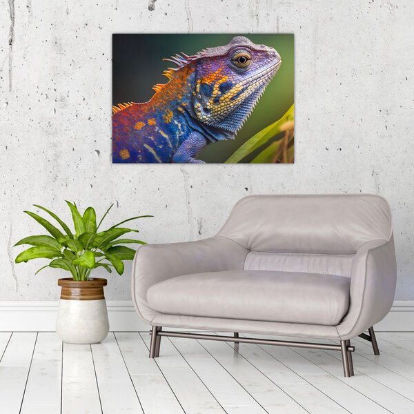 Tablou - Iguana colorată (70x50 cm)