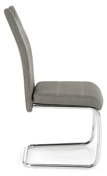 Scaun bucatarie K349, gri/crom, stofa clasica/metal, 42X60X97 CM