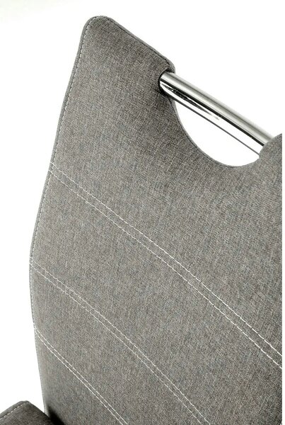 Scaun bucatarie K349, gri/crom, stofa clasica/metal, 42X60X97 CM
