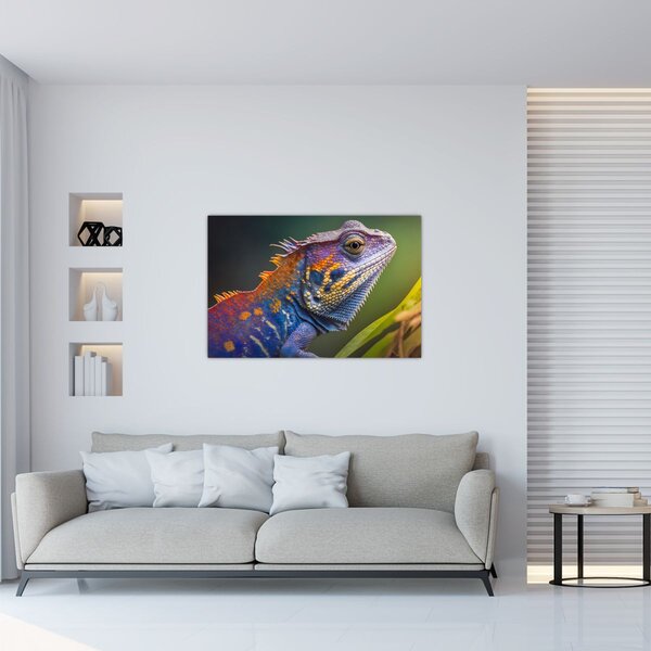 Tablou - Iguana colorată (90x60 cm)