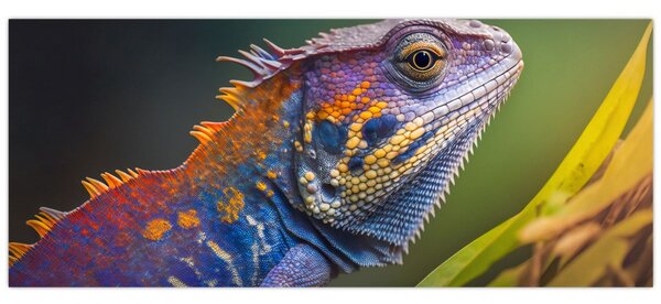 Tablou - Iguana colorată (120x50 cm)