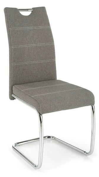 Scaun bucatarie K349, gri/crom, stofa clasica/metal, 42X60X97 CM