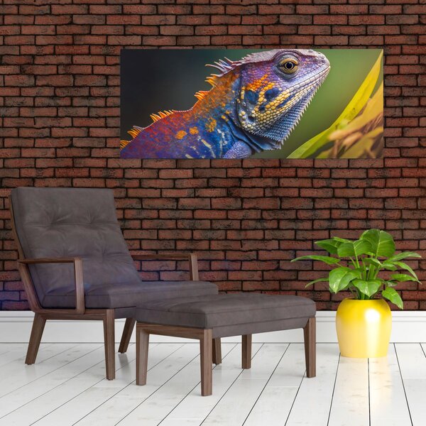 Tablou - Iguana colorată (120x50 cm)