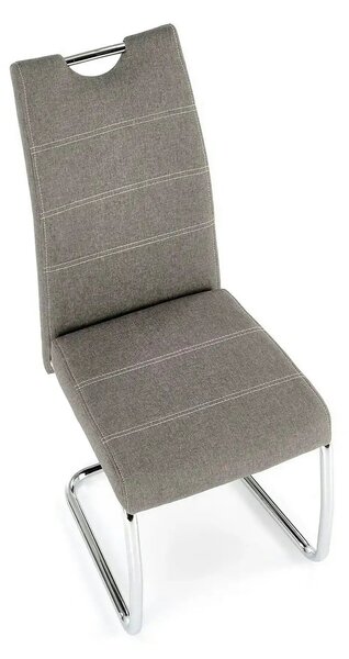 Scaun bucatarie K349, gri/crom, stofa clasica/metal, 42X60X97 CM