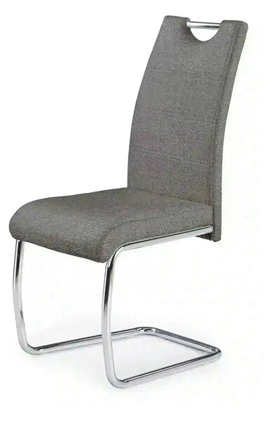 Scaun bucatarie K349, gri/crom, stofa clasica/metal, 42X60X97 CM