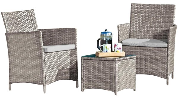Set din ratan Avenberg Veneto, gri/gri