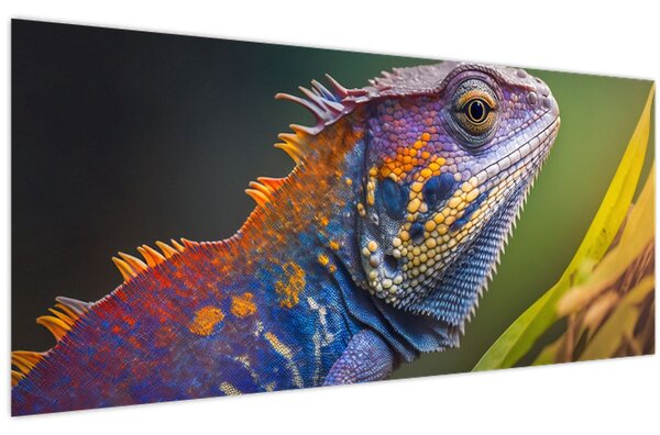 Tablou - Iguana colorată (120x50 cm)