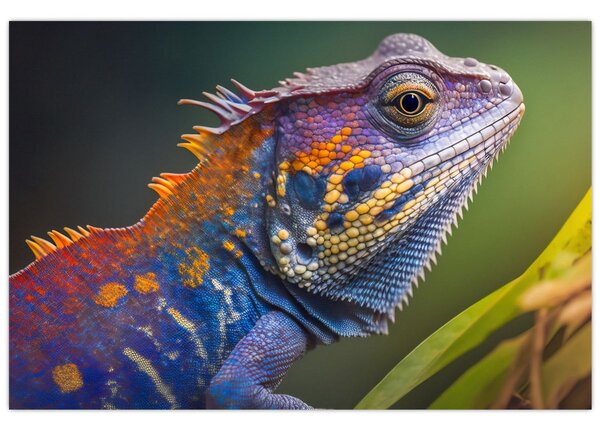 Tablou - Iguana colorată (90x60 cm)