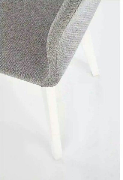 Scaun tapitat Focus, gri/alb, stofa clasica/lemn de fag, 45X61X94 CM