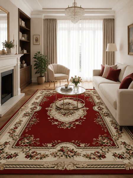 Covor Lotos 575-210, Marime 50 x 80 cm, Grena, Rosu, Inaltime Fir 8 mm, Antialergic, Polipropilena, Living, Dormitor, Sufragerie, Birou 50 x 80