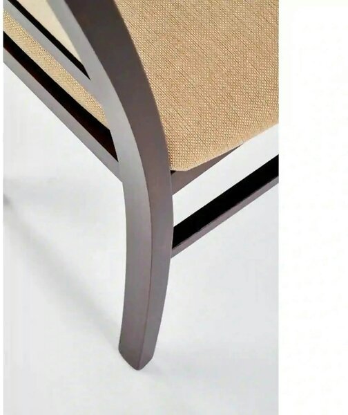 Scaun SYLWEK BIS, bej/nuc inchis, stofa clasica/lemn de fag, 44x53x94