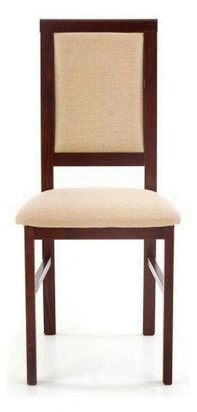 Scaun SYLWEK BIS, bej/nuc inchis, stofa clasica/lemn de fag, 44x53x94