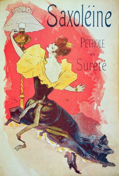 Jules Cheret - Artă imprimată Poster advertising 'Saxoleine', safety lamp oil, (26.7 x 40 cm)
