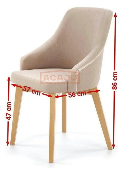 Scaun bej tapitat TOLEDO 2, 57x56x86 cm