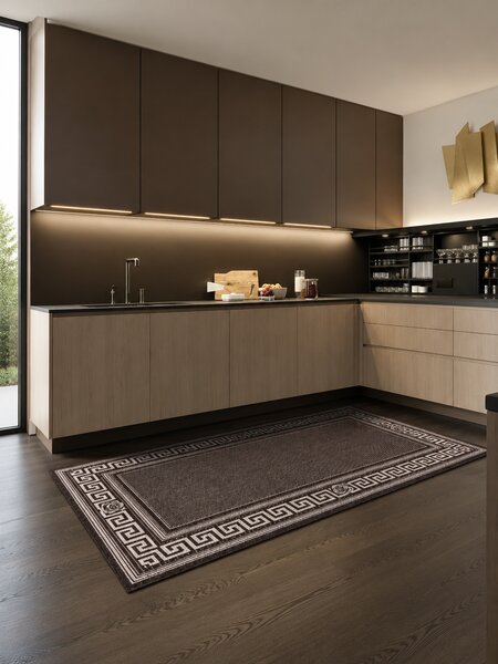 Covor Bucatarie Tip Iuta, Natura 900-91, Marime 50 x 80 cm, Maro, Antialergic, Polipropilena, Sufragerie, Terasa, Birou, Living 50 x 80