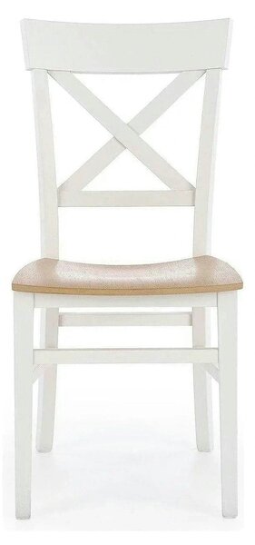 Scaun Tutti, stejar/alb, lemn de fag, 44X56X90 CM