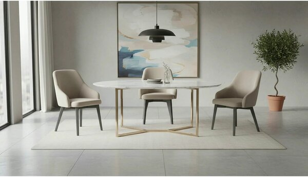 Scaun TOLEDO 2, gri/gri antracit, stofa catifelata/lemn, 57x56x86 cm