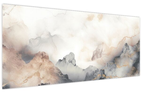 Tablou - Munte abstracție cu textura de marmură (120x50 cm)
