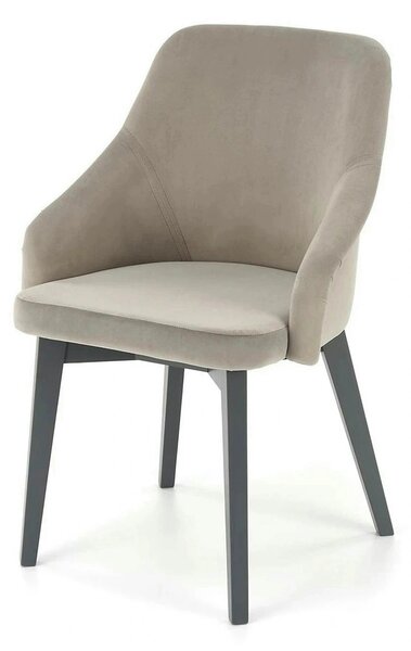 Scaun TOLEDO 2, gri/gri antracit, stofa catifelata/lemn, 57x56x86 cm