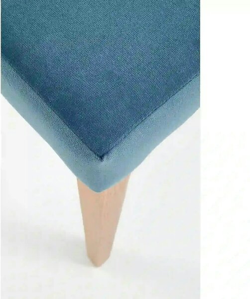 Scaun living WENANTY, albastru/stejar, stofa clasica/lemn, 43x56x91 cm