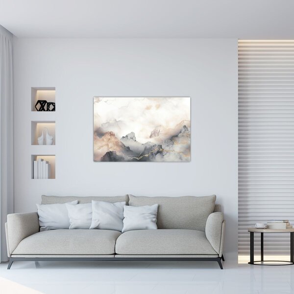 Tablou - Munte abstracție cu textura de marmură (90x60 cm)
