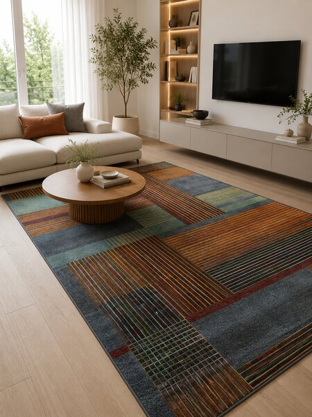 Covor Kolibri 11561-190, Marime 200 x 300 cm, Multicolor, Inaltime Fir 9 mm, Antialergic, Polipropilena, Living, Dormitor, Sufragerie, Birou 200 x 300