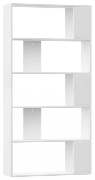 Bibliotecă/Separator cameră, alb, 80x24x159 cm, lemn prelucrat