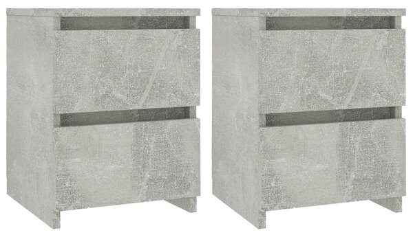 Noptiere, 2 buc., gri beton, 30 x 30 x 40 cm, PAL