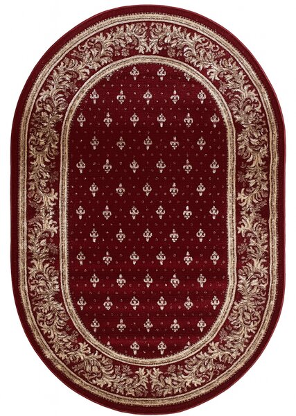 Covor Oval Bisericesc Lotos 15033-210, Marime 80 x 150 cm, Grena, Rosu, Inaltime Fir 8 mm, Antialergic, Polipropilena, Manastire, Biserica, Altar