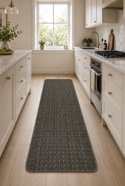 Traversa Greceasca Stanford Lead Sugar, Tesatura Plata, Latime 0.67m, Marime 67 x 200 cm, Gri, Antiderapant, Festonata Surfilata Tivita
