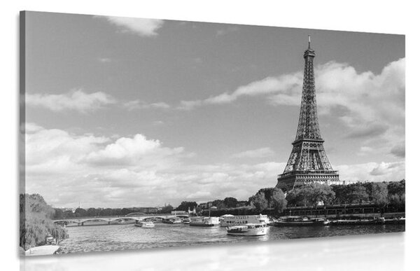 Tablou panoramă minunată a Parisului alb/negru