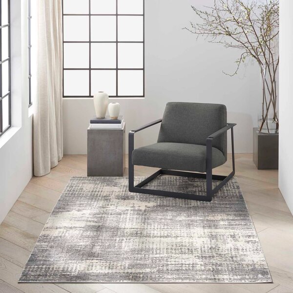 Covor Calvin Klein CK953, Gri, Bej, Marime 97 x 152 cm, Modern, Ideal pentru Living, Dormitor, Birou, Sufragerie 97 x 152