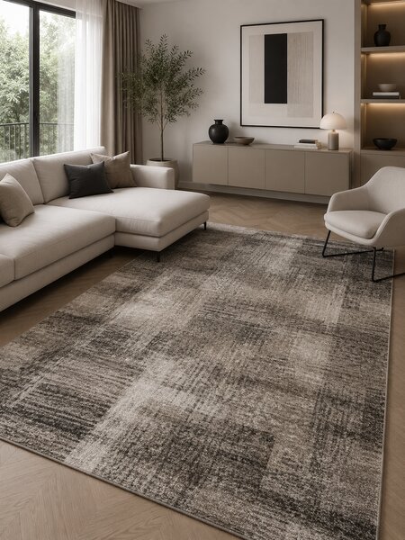Covor Mira 24007-120, Inaltime Fir 6 mm, Marime 50 x 80 cm, Maro, Antialergic, Polipropilena, Living, Dormitor, Coridor, Hol 50 x 80