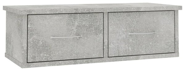 Dulap de perete cu sertare, gri beton, 60x26x18,5 cm