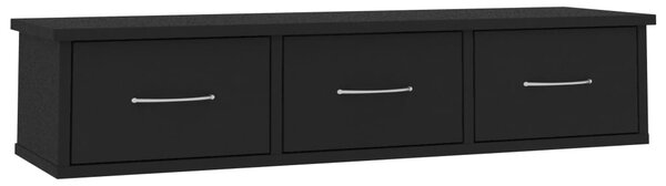 Dulap de perete cu sertare, negru, 88x26x18,5 cm, PAL