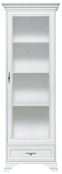 Vitrina pentru living IDENTO, alb, PAL/sticla, 70x43x210 cm