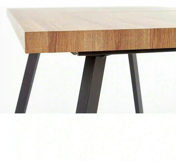 Masa extensibila BERLIN, stejar/negru, 140/180x85x76 cm