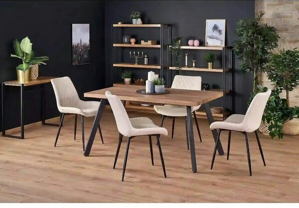 Masa extensibila BERLIN, stejar/negru, 140/180x85x76 cm