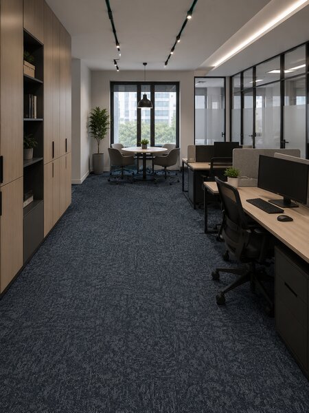 Mocheta Modulara Dale, Olanda, Clasa 31, Trafic Comercial, Realise 523 Navy, Bleumarin, Albastru, 5 mp cutie (20 dale, 50 x 50 cm), Grosime 6.5 mm