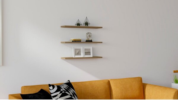 Rafturi de prete cu aspect de lemn de nuc 3 buc. Boss - Kalune Design