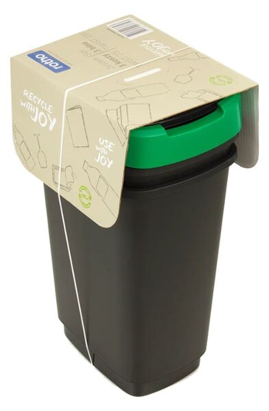 Coșuri de gunoi negre 3 buc. pentru reciclat din plastic reciclat 25 l Twist – Rotho
