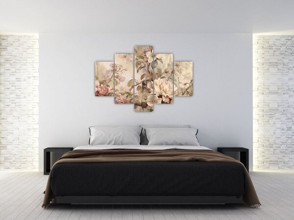Tablou - Vintage pictura pasăre (150x105 cm)