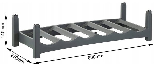 Raft de vin din plastic gri Vario - Rotho