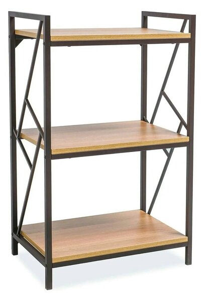 Etajera TABLO R3, stejar/maro inchis, PAL laminat/metal, 60x40x99 cm